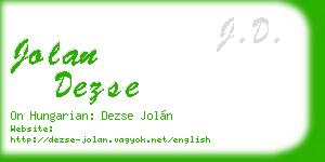jolan dezse business card